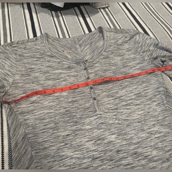 Kuhl Womens Svenna Grey Knit Henley Long Sleeve Top Size Large - Picture 12 of 13